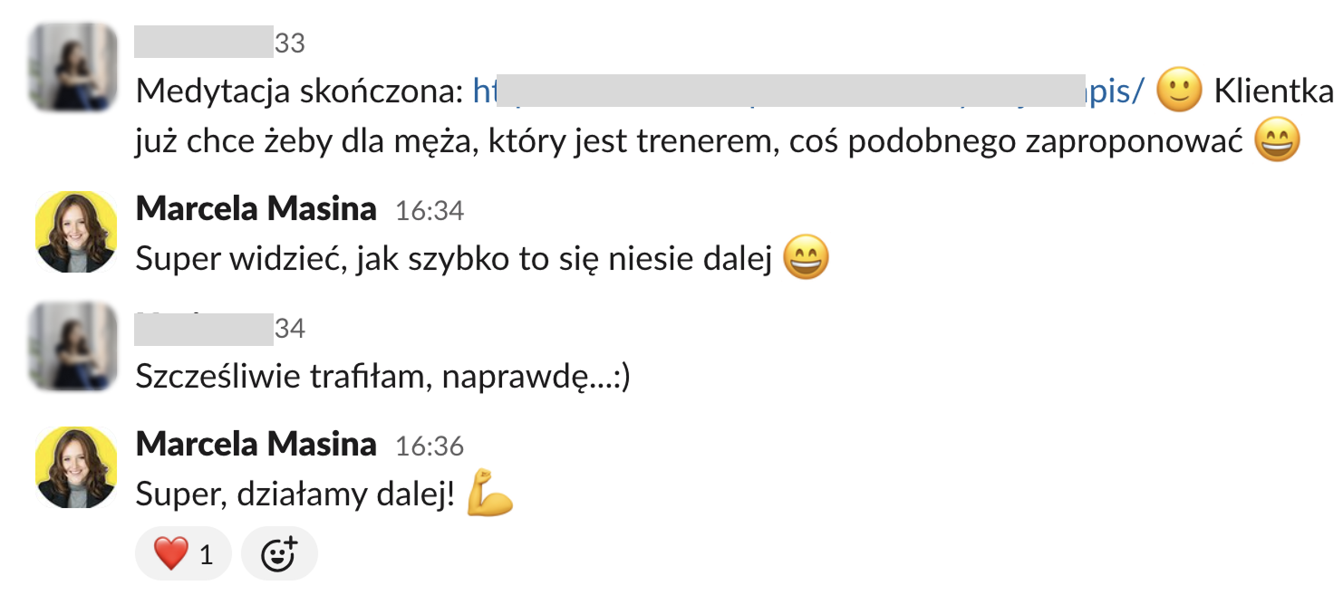 Wiadomość: klientka już chce podobną stronę dla męża